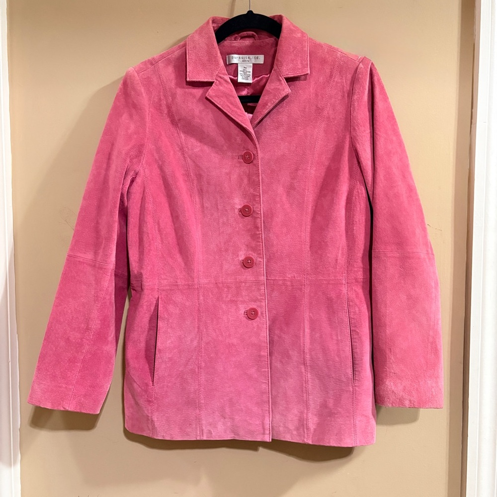 Pursuits Ltd Dusty Pink Suede Leather Women's Blazer Retro Western MP